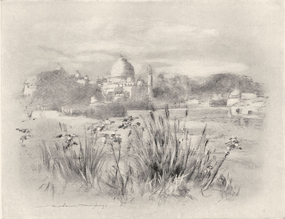 INDIA. The Taj at Agra 1920 old antique vintage print picture